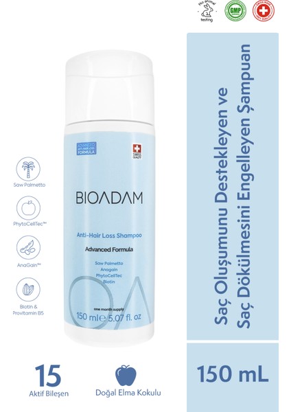 Saç Dökülme Karşıtı Şampuan - 150 ml - Onarıcı, Besleyici, Saç Destekleyici Biotin Şampuan