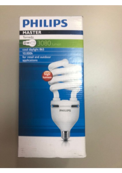 2 Adetphılıps Tornado E 27 45W=198W=3080 Lümen 6500K Beyaz Tasrruflu Lamba 244X102MM modelleri