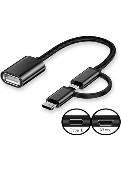Tüm Cihazlar Akıllı Telefon Tablet Çoklayıcı 3'ü 1 Arada Otg Adaptör|usb 3.0+Type-C + Micro USB Hub