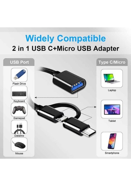Tüm Cihazlar Akıllı Telefon Tablet Çoklayıcı 3'ü 1 Arada Otg Adaptör|usb 3.0+Type-C + Micro USB Hub fiyatları