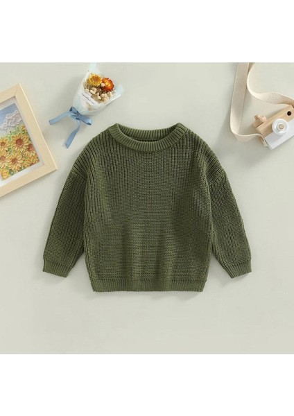 Unisex Bebek Çocuk Bisiklet Yaka Oversize Triko Kazak 6 Ay-5 Yaş fırsatları