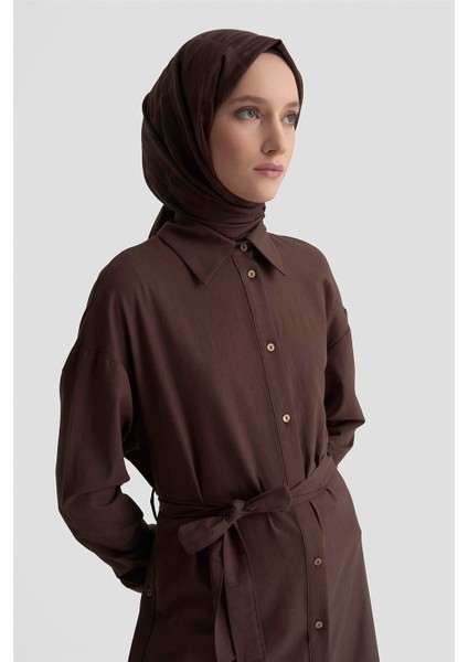 Yanları Düğmeli Tunik Elbie 25K4000 Acı Kahve fırsatları