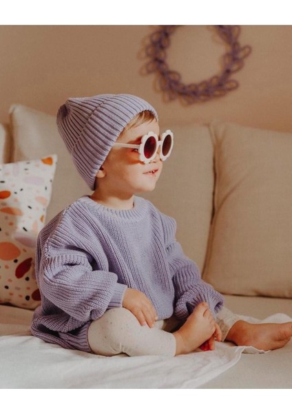 Unisex Bebek, Çocuk Bisiklet Yaka Oversize Triko Kazak 6 Ay-5 Yaş