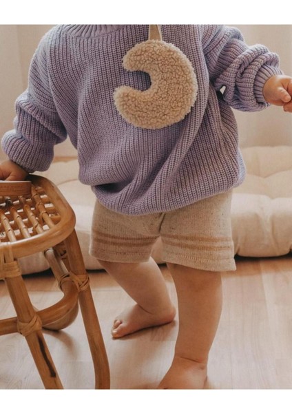 Unisex Bebek, Çocuk Bisiklet Yaka Oversize Triko Kazak 6 Ay-5 Yaş indirimleri