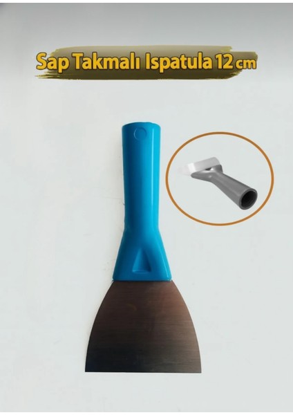 Plastik Saplı Sap Takmalı Spatula Boya Sıva Kazıma Ispatulası 12 cm