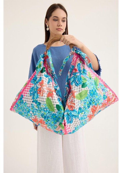 Renkli Çiçek Desenli Çanta modelleri