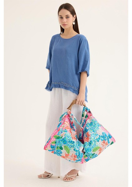 Renkli Çiçek Desenli Çanta fırsatları