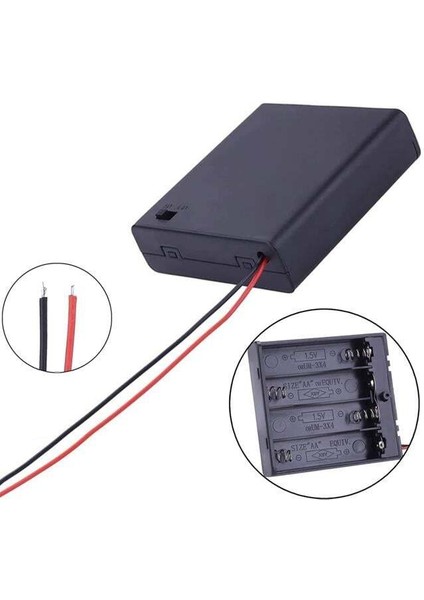 Powermaster 4'lü Aa Kapaklı Switch'li Pil Yuvası (IC-233F) modelleri