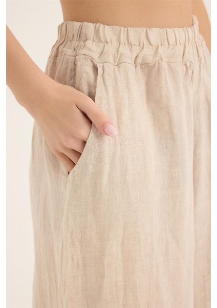 Keten Geniş Kesim Pantolon fırsatları