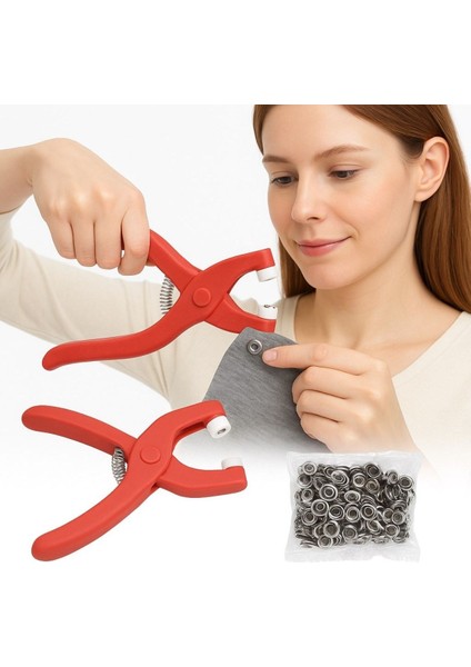 Buffer® Plastik Çıt Çıt Pensi-Kıyafet, Bebek Önlüğü, Gömlek ve Tekstil Ürünleri Için Çıtçıt Takma Aleti