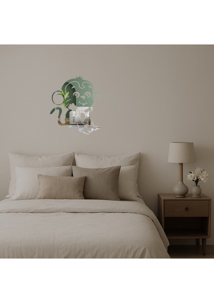 Modern Maymun Desenli Duvar Aynalı Tablosu - BRNTEK4424-3009 fiyatları