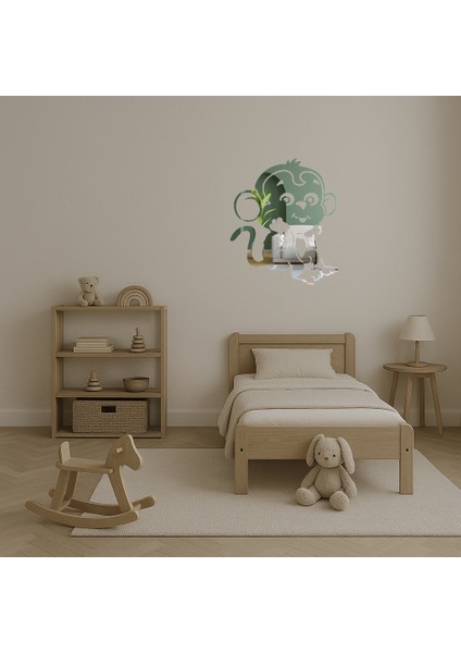 Modern Maymun Desenli Duvar Aynalı Tablosu - BRNTEK4424-3009 fırsatları