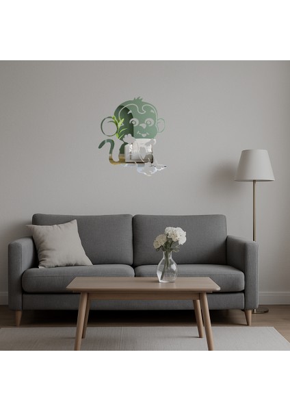 Modern Maymun Desenli Duvar Aynalı Tablosu - BRNTEK4424-3009 indirimleri