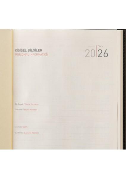 2026 YENİ YIL Tarihli Ajanda 17x24 cm. Deri Telefon Kılıflı Kapak Siyah modelleri