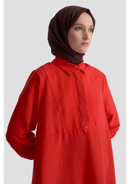 Etek Ucu Volanlı Tunik 25KD1002 Kiremit fırsatları