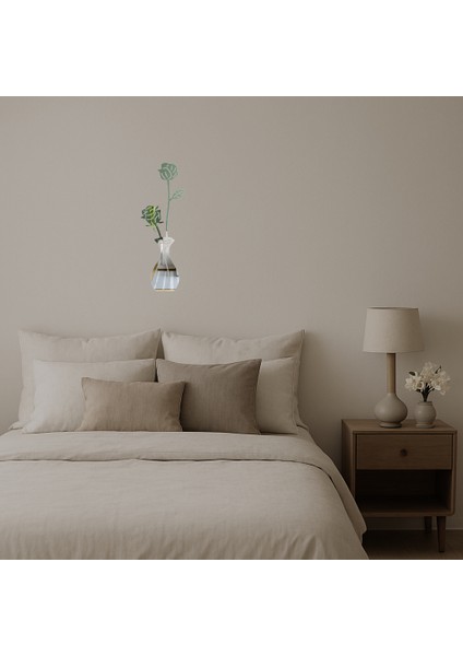 Minimalist Çiçek Desenli Dekoratif Aynalı Tablo - BRNTEK6334-4847 fiyatları