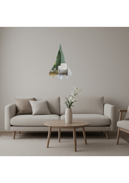 Geometrik Uçak Figürlü Duvar Sanatı - BRNTEK8132-7757