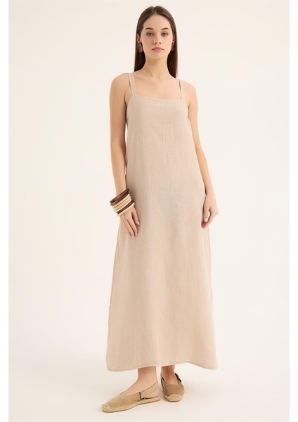 Keten Uzun Elbise
