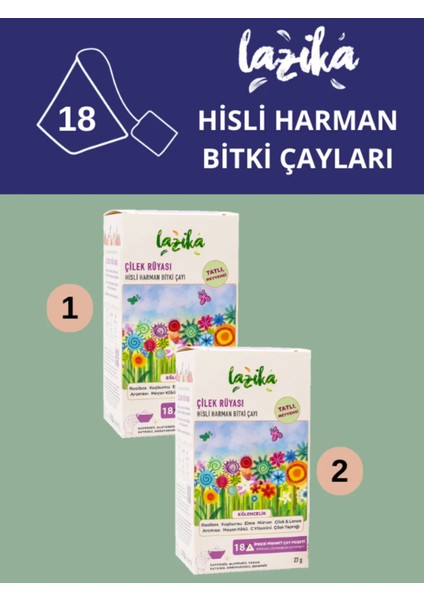 Çilek Rüyası Bitki Çayı 18'li Piramit Poşet 2li Set