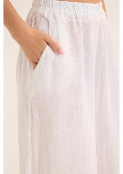 Keten Geniş Kesim Pantolon fırsatları