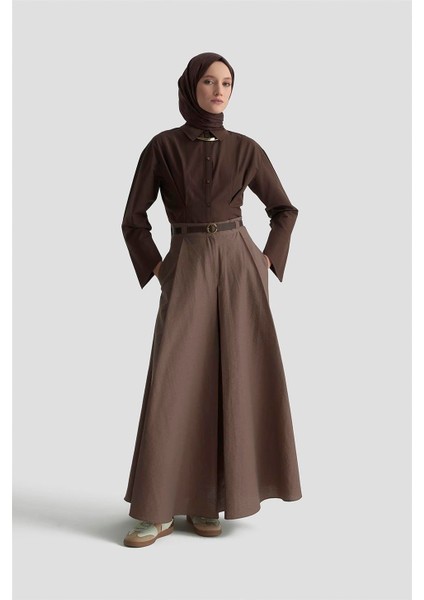 Kemerli ve Pileli Etek 25K1900 Kakao fiyatları