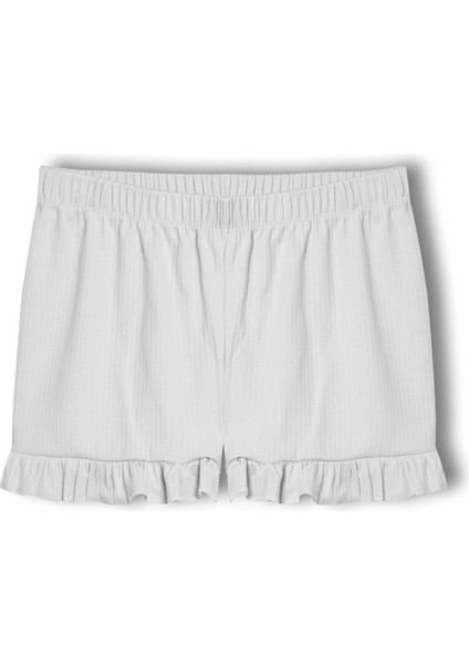 Pamuklu Iğne Çıkarmalı Ince Askılı Crop Atlet Paçası Fırfırlı Şort Kadın Pijama Takımı