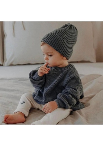 Extra Esnek Bisiklet Yaka Unisex Bebek & Çocuk Kazak (0-8 Yaş Arası Bedenler)