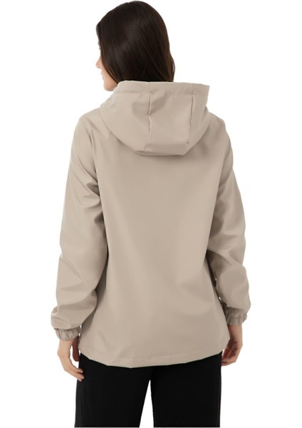 Spor Kadın Astarlı Su Geçirmez ve Rüzgara Dayanıklı Kapüşonlu Iç Cepli Mevsimlik Yağmurluk fırsatları
