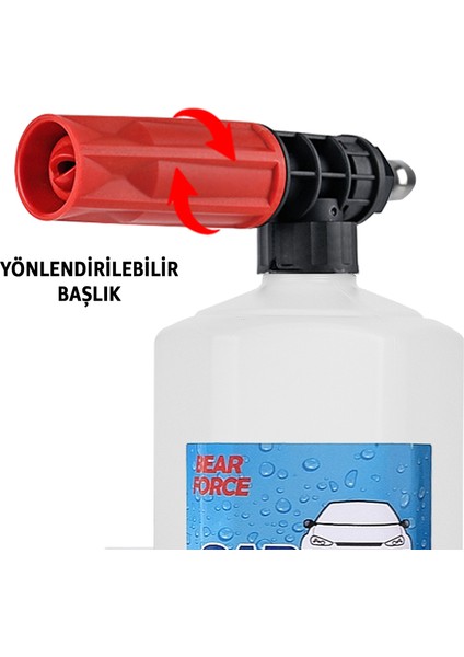 Bear Force Foam Lance Köpük Aparatı Quick Plug ve Şarjlı Cihazlarla Uyumlu 0,6 Litre Köpük Yapıcı Kar Köpüğü Yapıcı Aparat fırsatları