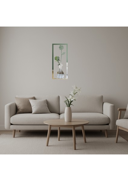 Çiçek Motifli Dekoratif Iç Mekan Aynalı Tablo - BRNTEK8389-6763