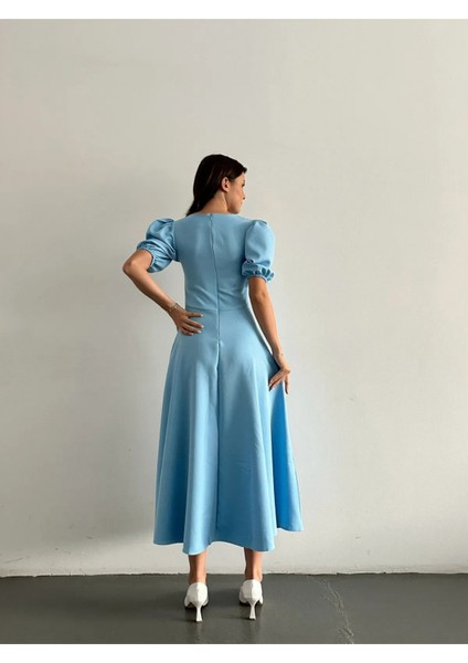 Karpuz Kollu Midi Boy Elbise fırsatları