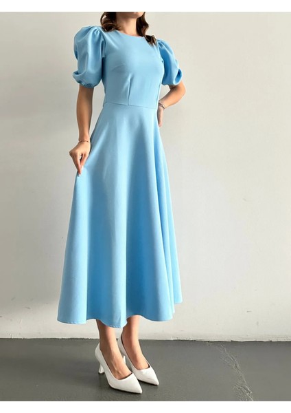 Karpuz Kollu Midi Boy Elbise indirimleri