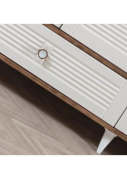 Evimşah Panjurlu 4 Kapaklı Membran Ceviz / Beyaz Dolap indirimleri