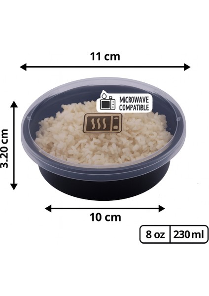 Plastik Meze Kabı Sızdırmaz Kapaklı 230ML Sıcak- Soğuk - 20 Adet modelleri