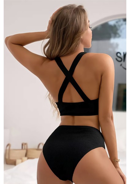 Kadın Siyah Çapraz Sırt Detaylı Iç Çamaşır Takımı fiyatları