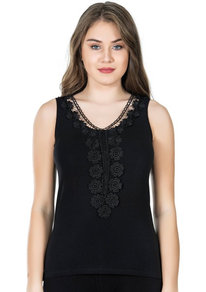 Lesca Güpürlü Sıfır Kol Kadın Atlet 155 modelleri