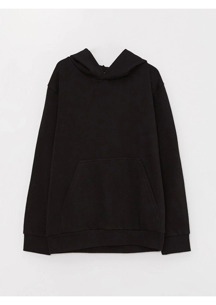 Lcw Kids Siyah Kapüşonlu Basic Uzun Kollu Erkek Çocuk Sweatshirt