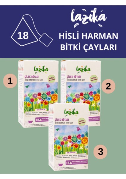 Çilek Rüyası Bitki Çayı 18'li Piramit Poşet 3lü Set