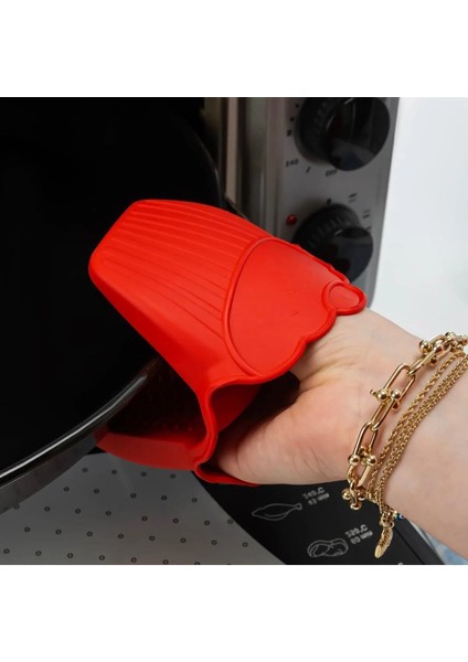 Silikon Fırın Eldiveni Vak Vak 2’li Kırmızı modelleri