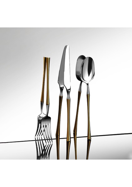 Marbella Altın Saten 12 Kişilik 72 Parça Kutulu Çatal Kaşık Bıçak Takımı fırsatları