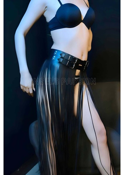 Püsküllü Deri Etek Harness - BRF1090