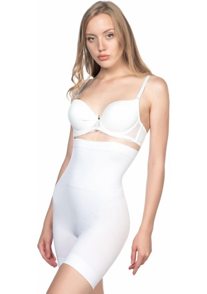Beyaz Mı Emay 2056 Yüksek Bel Masajlı Uzun Paça Korse