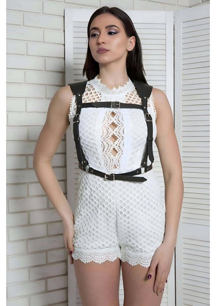 Arkası Çapraz Göğüs Detaylı Ayarlanabilir Vücut Kemer Harness - BRF1269 fiyatları