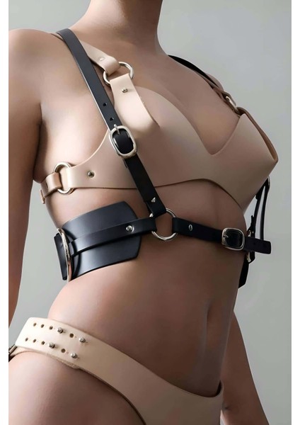 Omuzdan Askılı Deri Bel Harness, Askılı Bel Kemeri - BRF1148