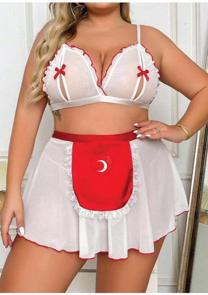 Özel Tasarım Büyük Beden Fantezi Hemşire Kostümü indirimleri