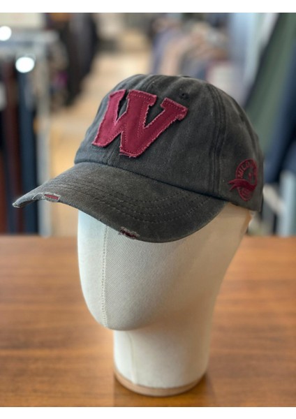 W Logo Vintage Yıkamalı Eskitme Cap Şapka