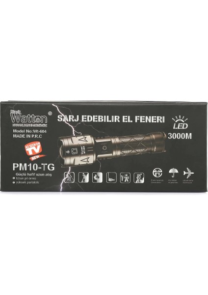 3000 Lümen Güçlü El Feneri WT-604