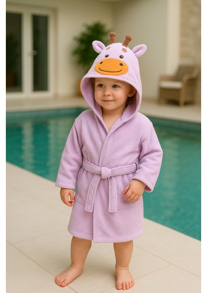 Kız Bebek Bornoz %100 Pamuk 2-3/3-4/4-5 Yaş