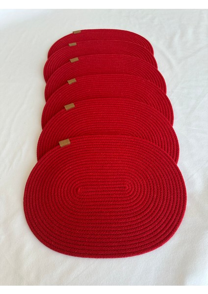 Jüt Supla Oval Kırmızı Kırmızı 30X40 6lı