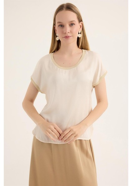 Simli Ribanalı Bluz